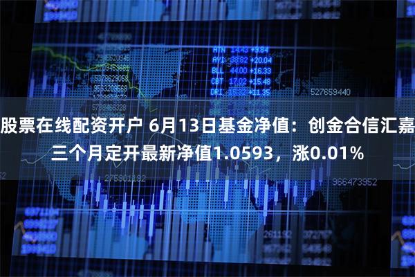 股票在线配资开户 6月13日基金净值：创金合信汇嘉三个月定开最新净值1.0593，涨0.01%