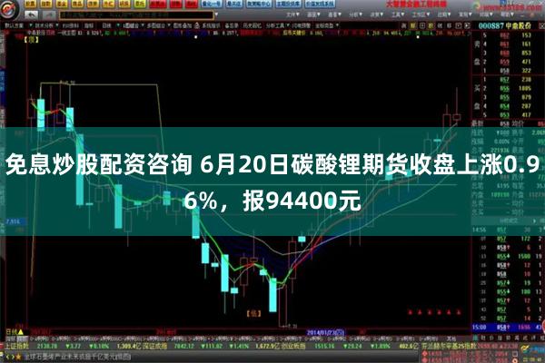 免息炒股配资咨询 6月20日碳酸锂期货收盘上涨0.96%，报94400元